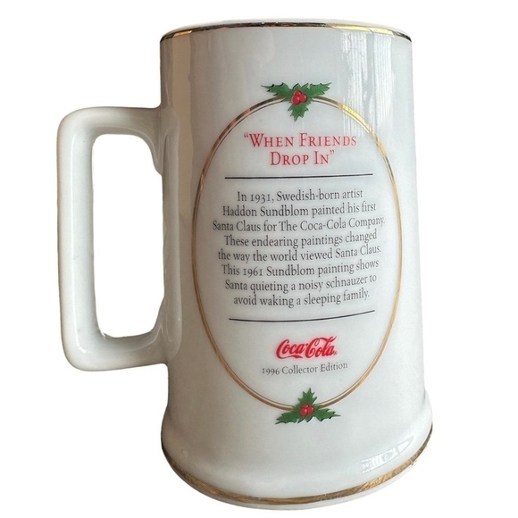 Vintage 1996 Coca Cola Santa When Friends Drop In Coffee Cup Collector E… - Picture 2 of 4